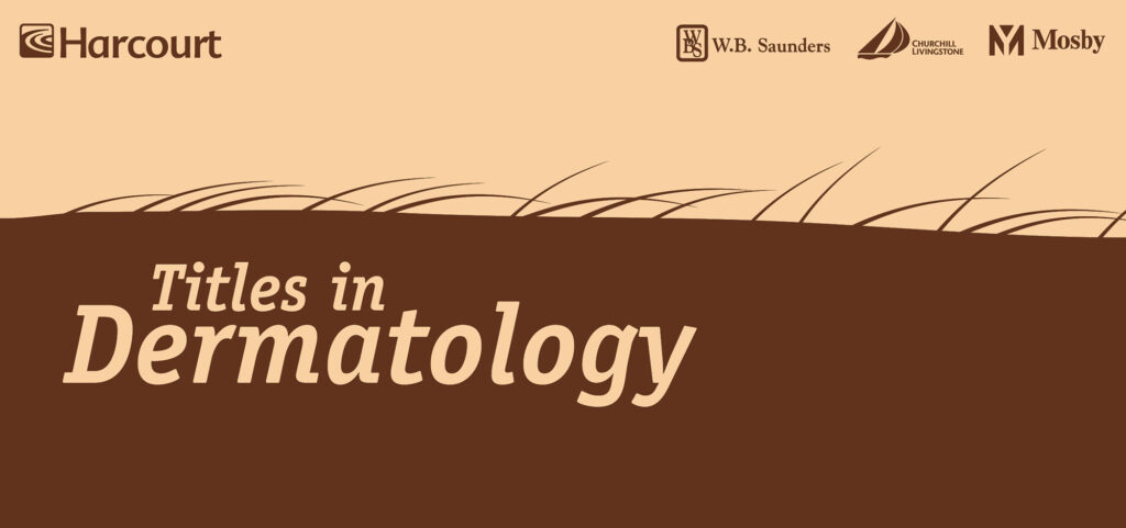 Dermatology titles brochure cover with silhouette of hair standing up on skin